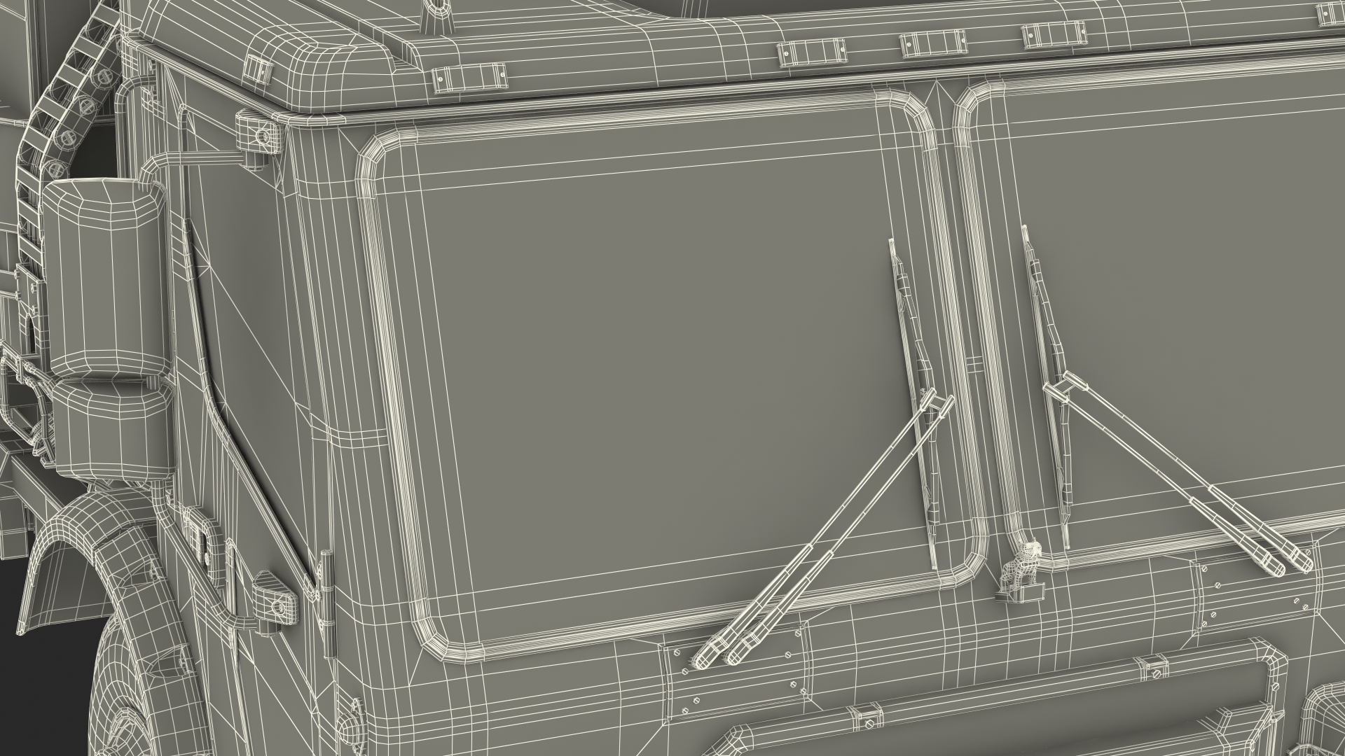 Trash Truck Electric Green Rigged for Maya 3D