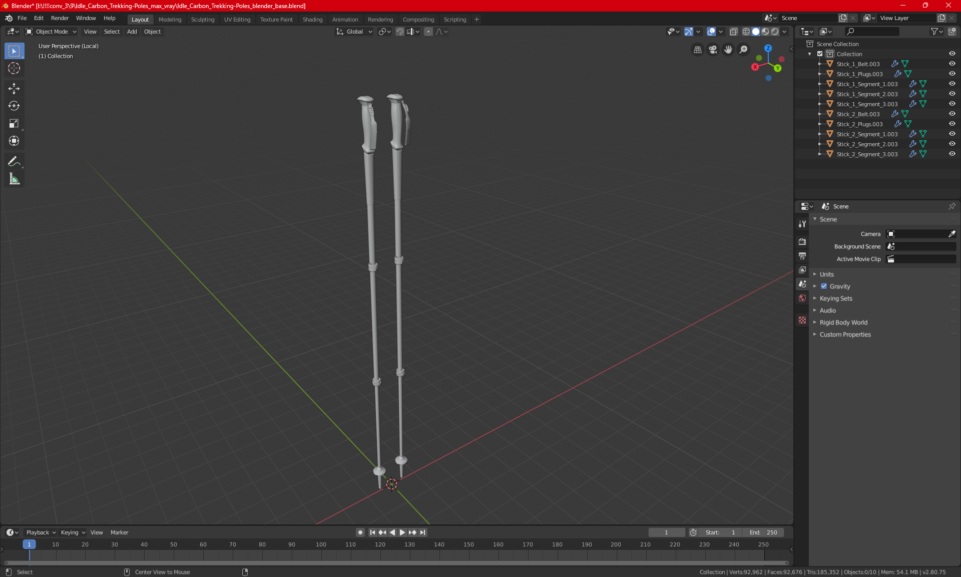 3D Idle Carbon Trekking-Poles