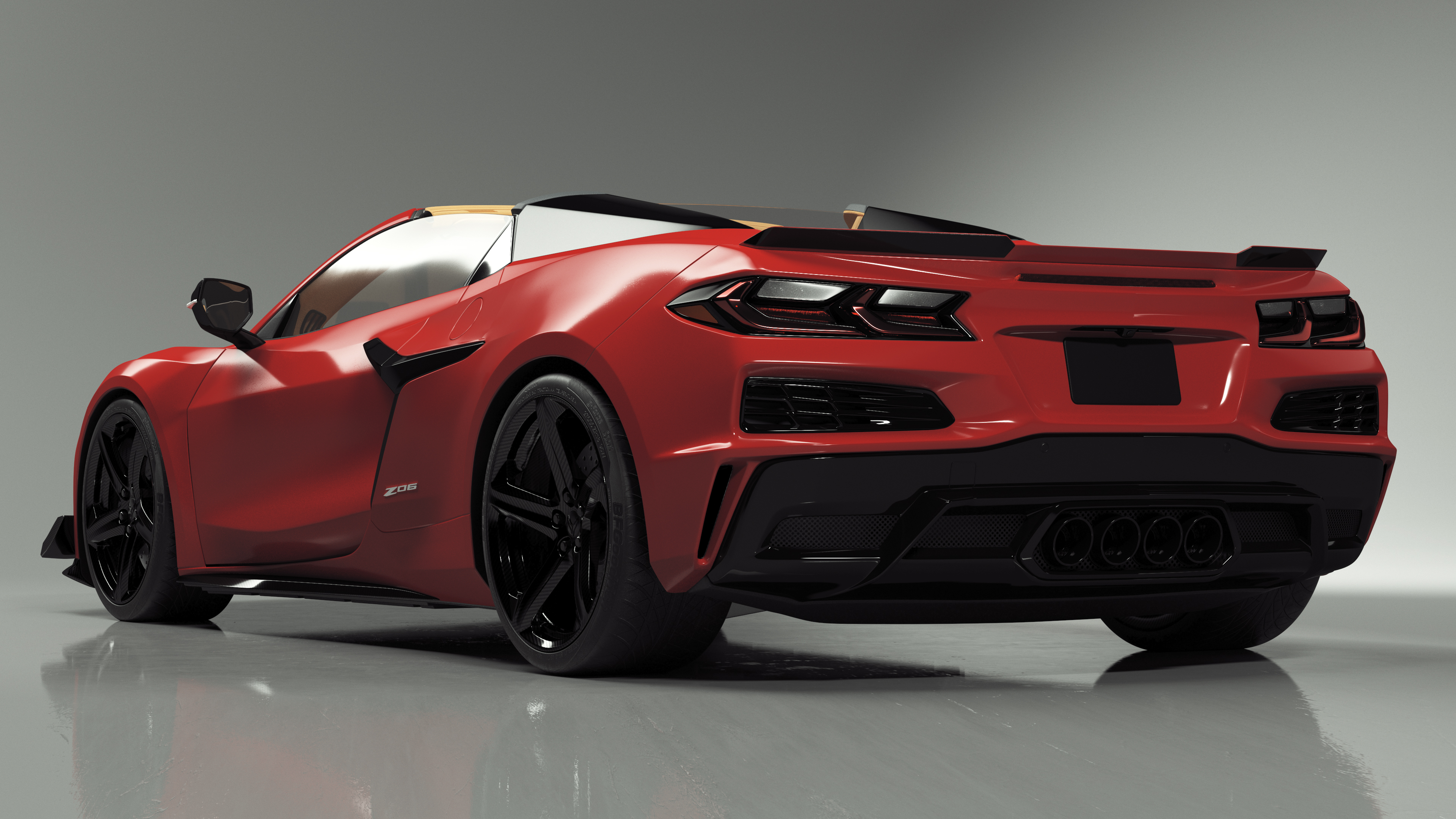 3D Chevrolet Corvette Cabriolet Z06 2023 Cabriolet Open Red