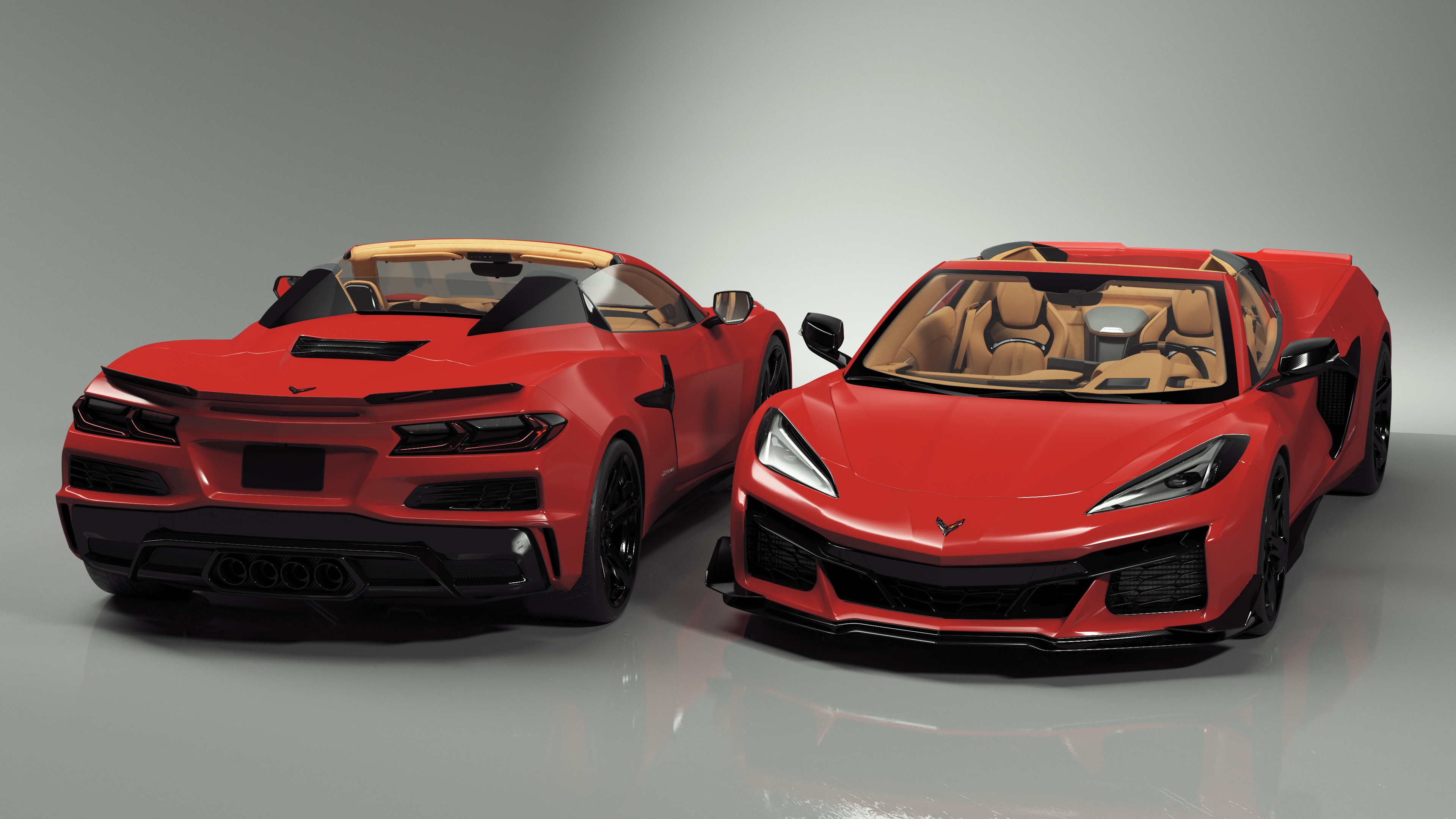 3D Chevrolet Corvette Cabriolet Z06 2023 Cabriolet Open Red