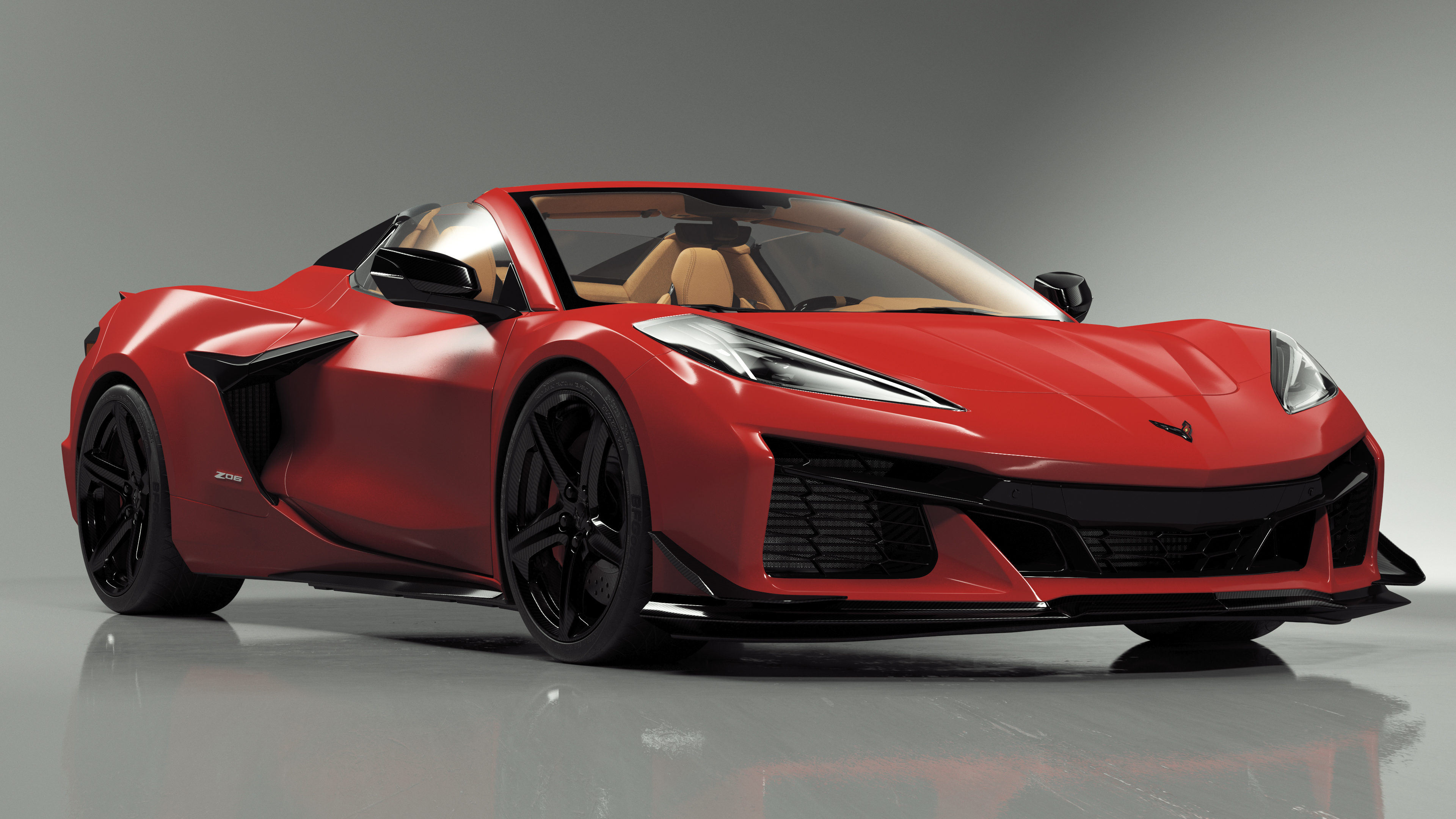 3D Chevrolet Corvette Cabriolet Z06 2023 Cabriolet Open Red