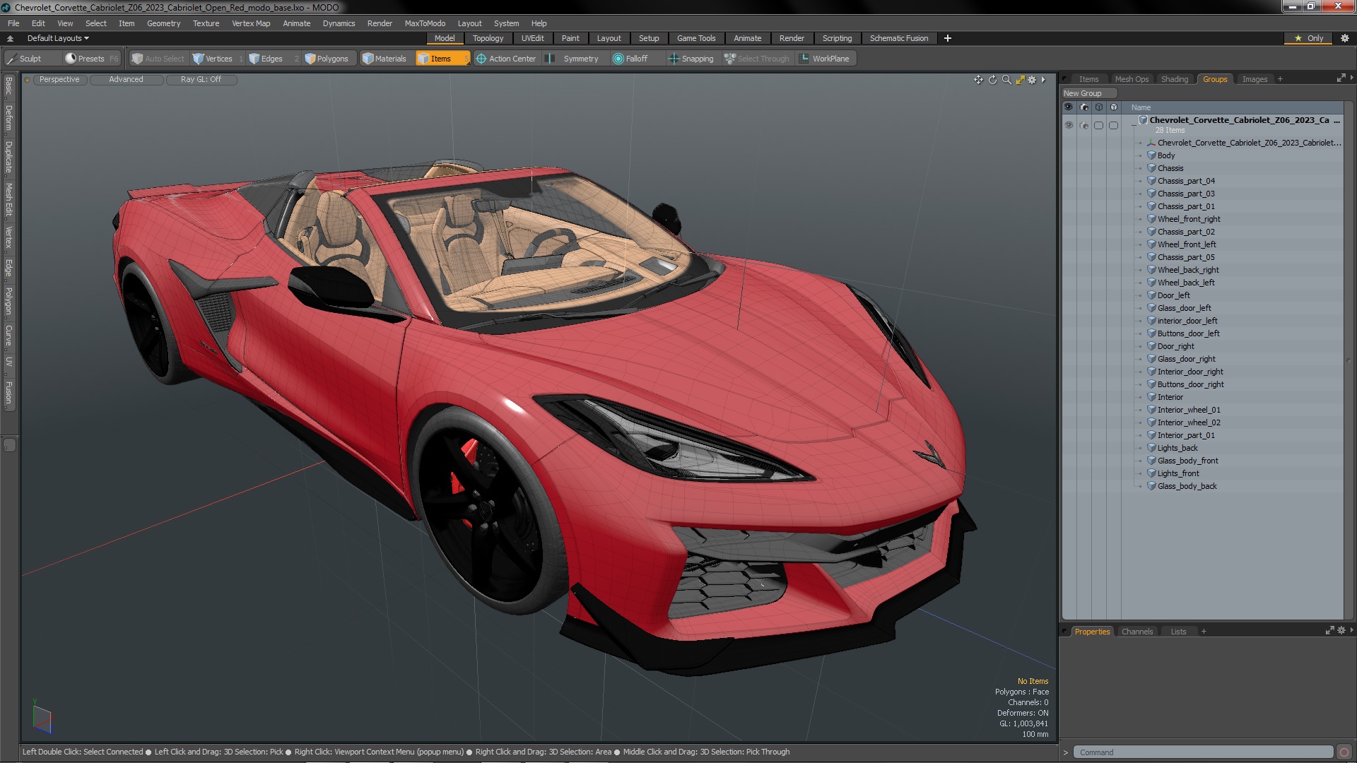 3D Chevrolet Corvette Cabriolet Z06 2023 Cabriolet Open Red