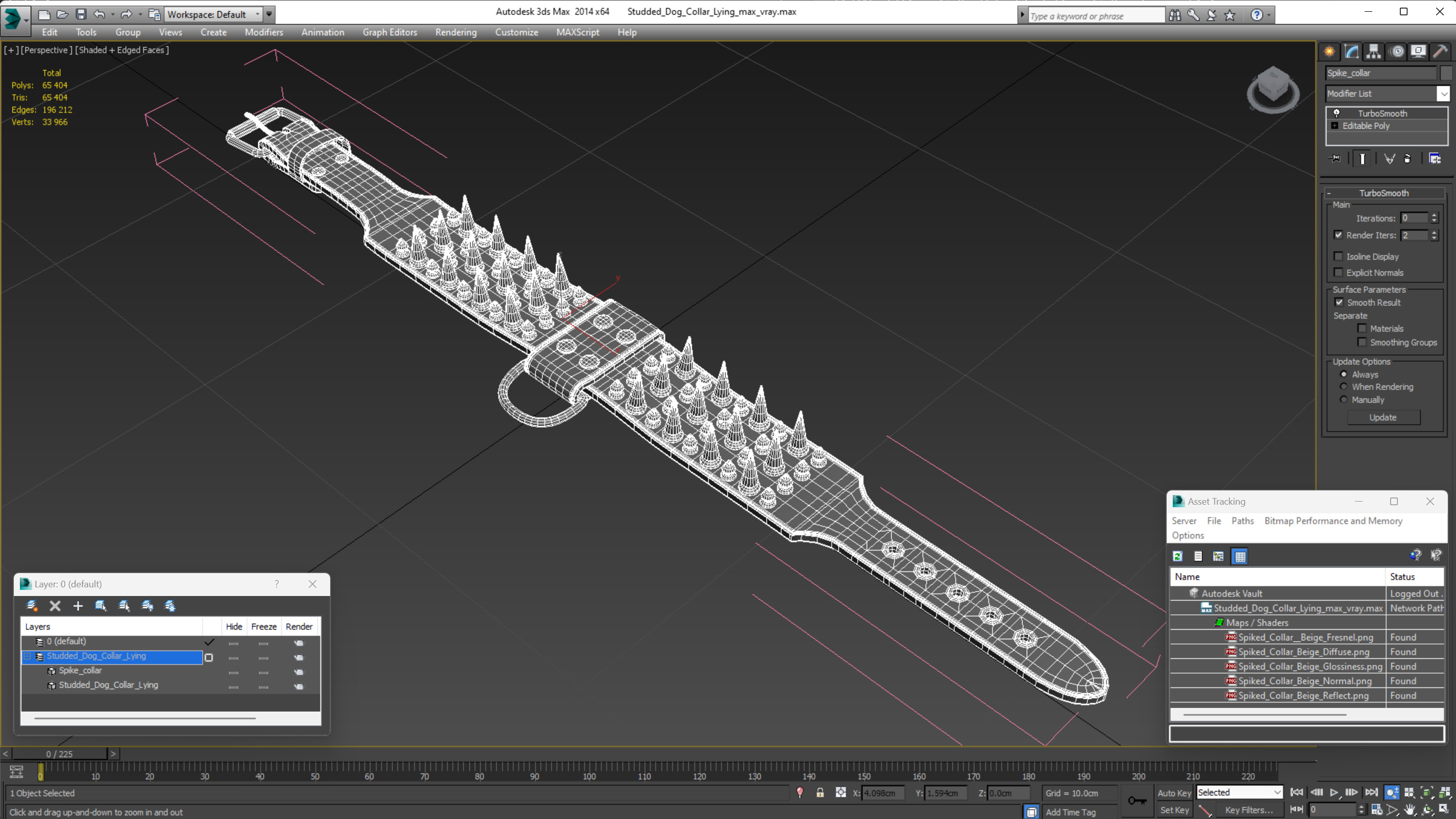 Studded Dog Collar Lying 3D model