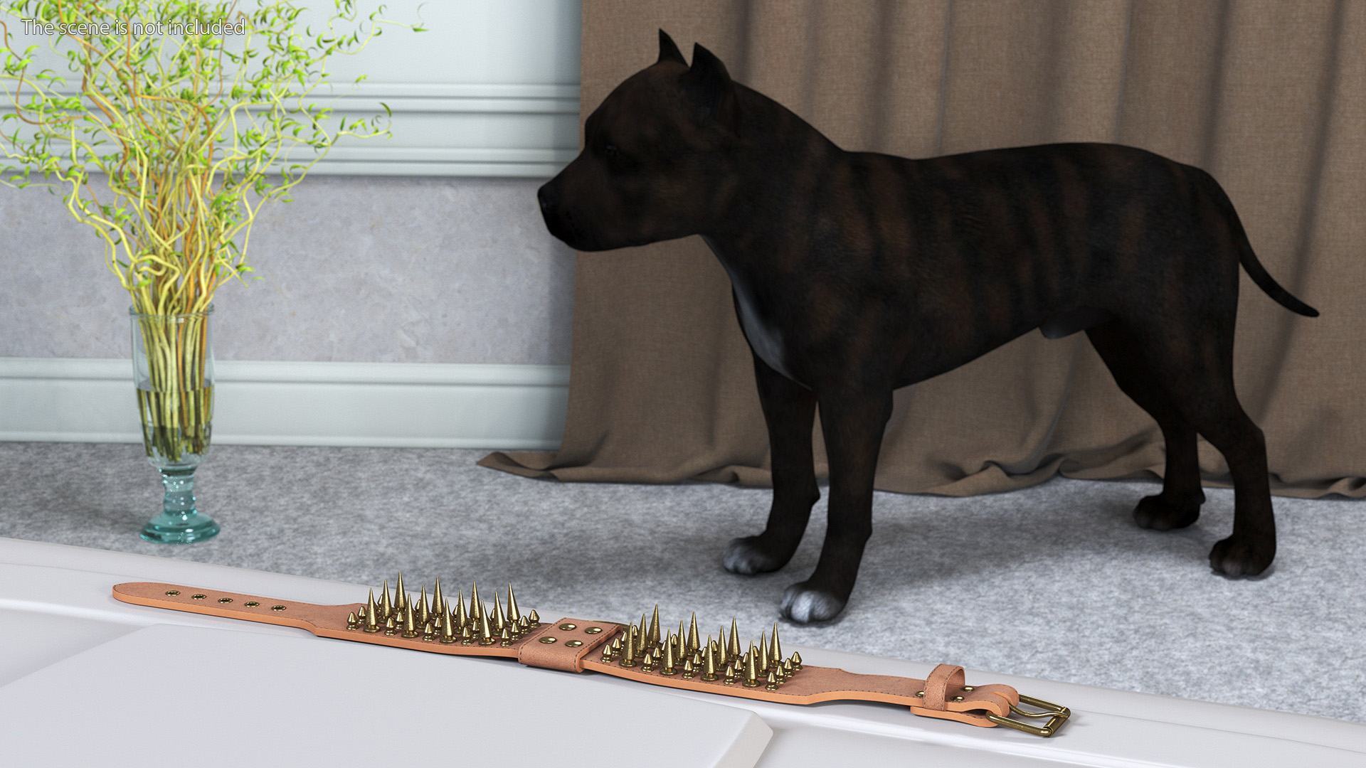 Studded Dog Collar Lying 3D model