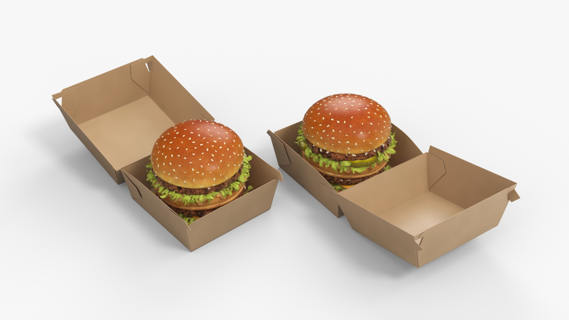 Beef Burger with Packaging Container
