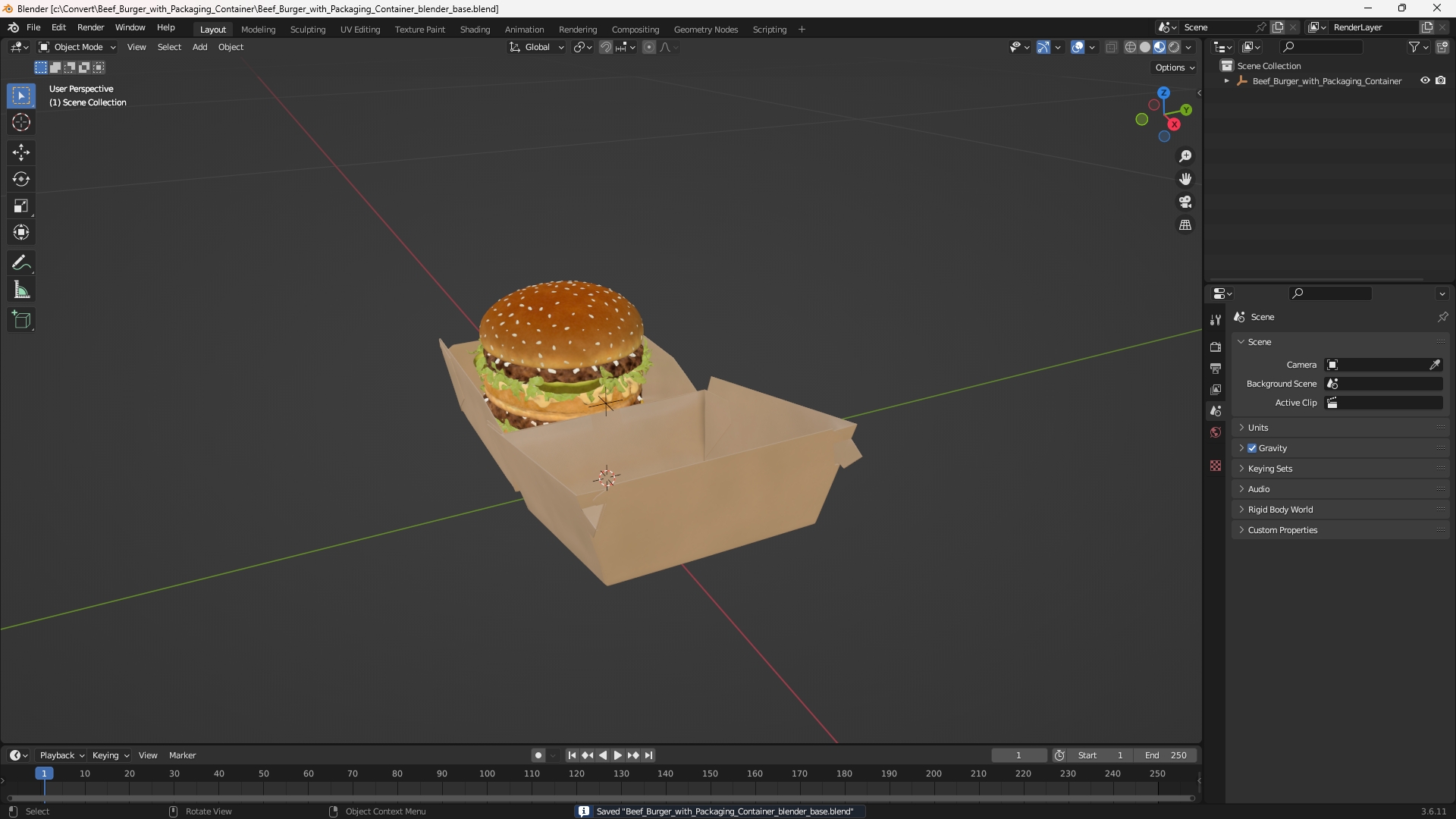 Beef Burger with Packaging Container, view 9