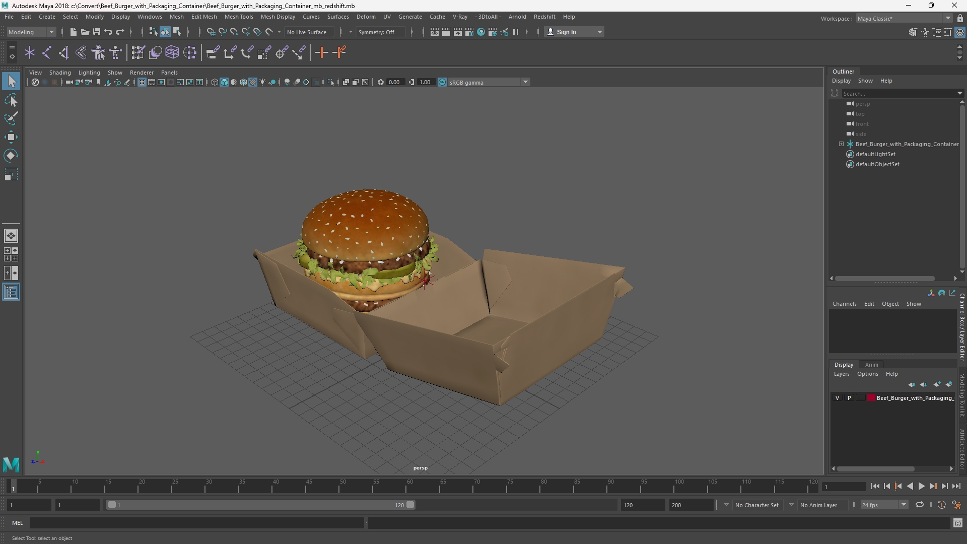 Beef Burger with Packaging Container, view 10