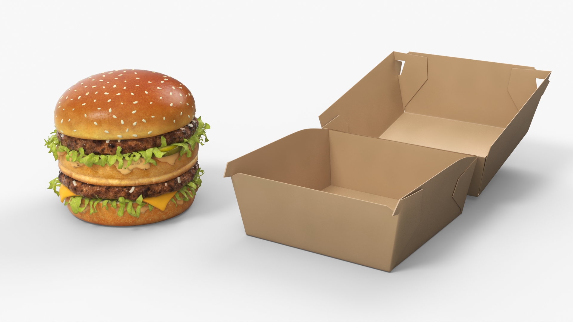 Beef Burger with Packaging Container, view 7