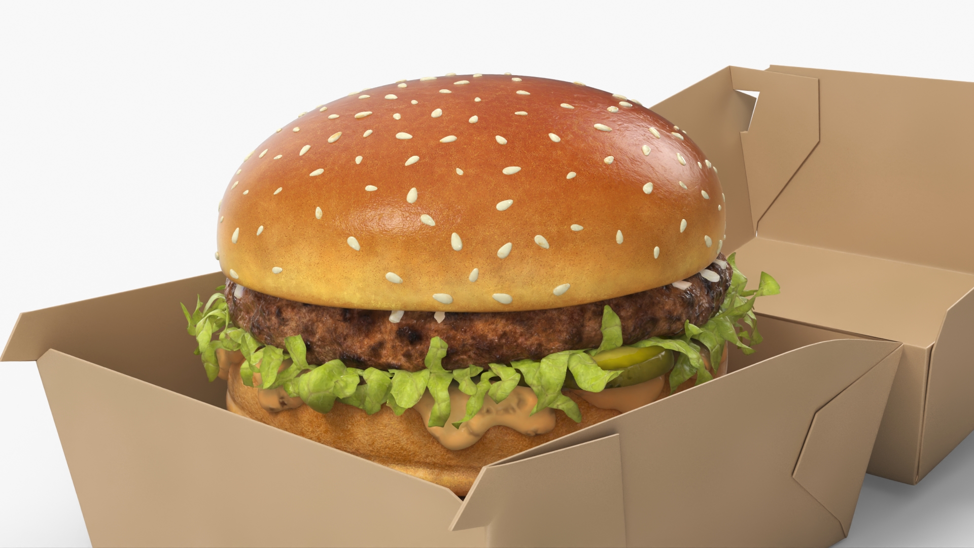 Beef Burger with Packaging Container, view 6