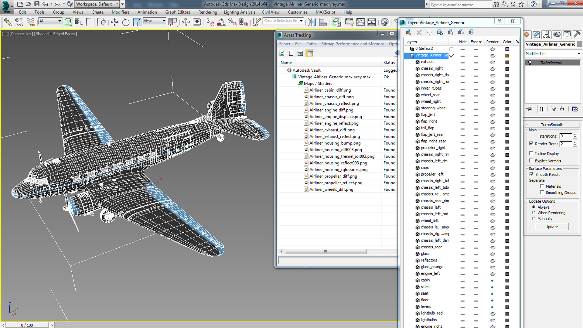 Vintage Airliner Generic 3D model