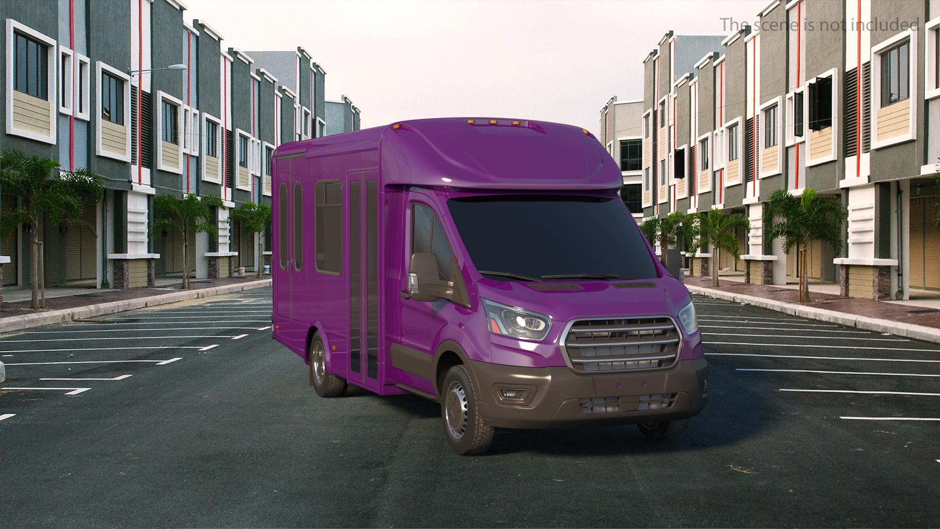Passenger Shuttle Bus Simple Interior 3D