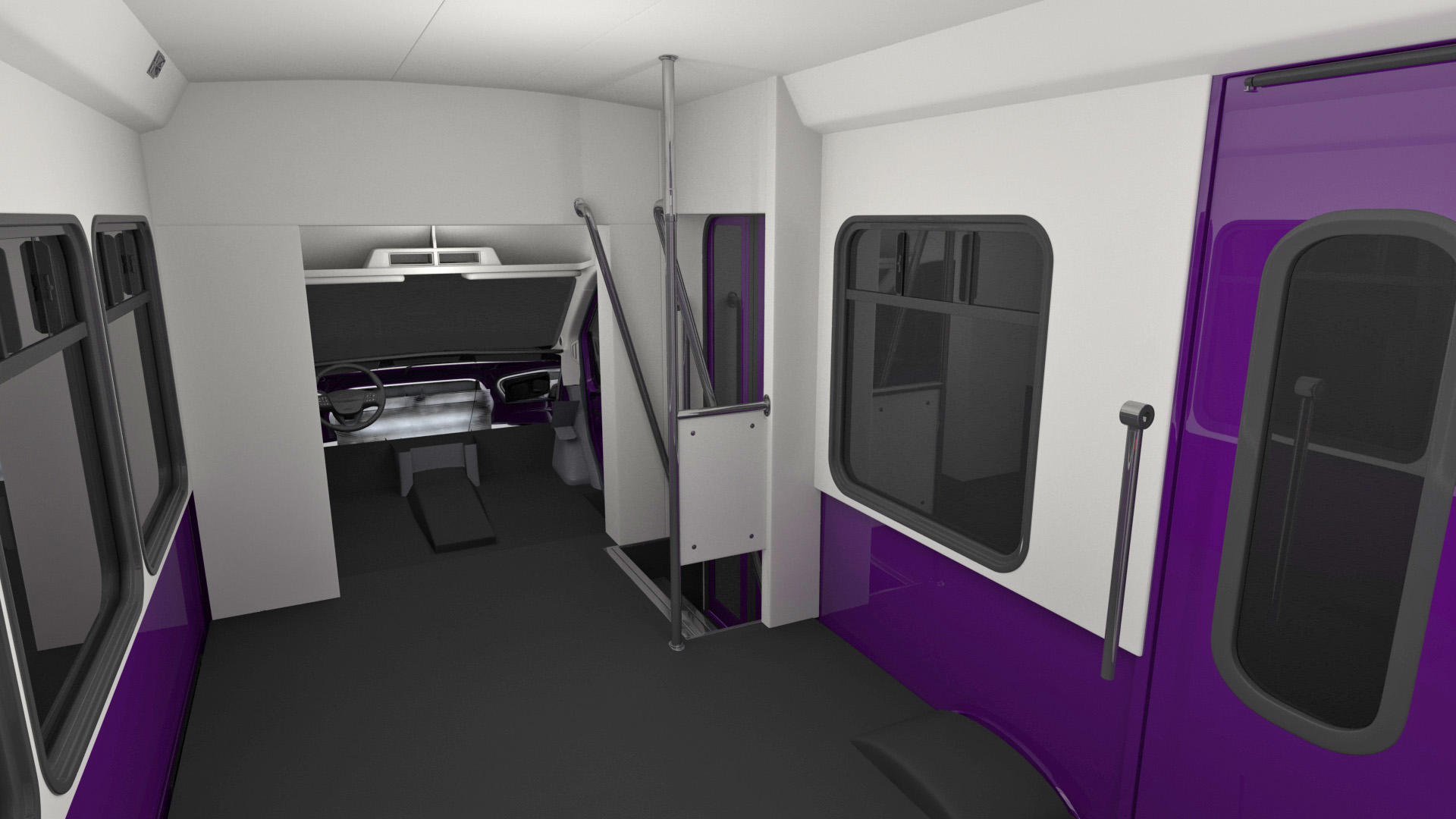 Passenger Shuttle Bus Simple Interior 3D
