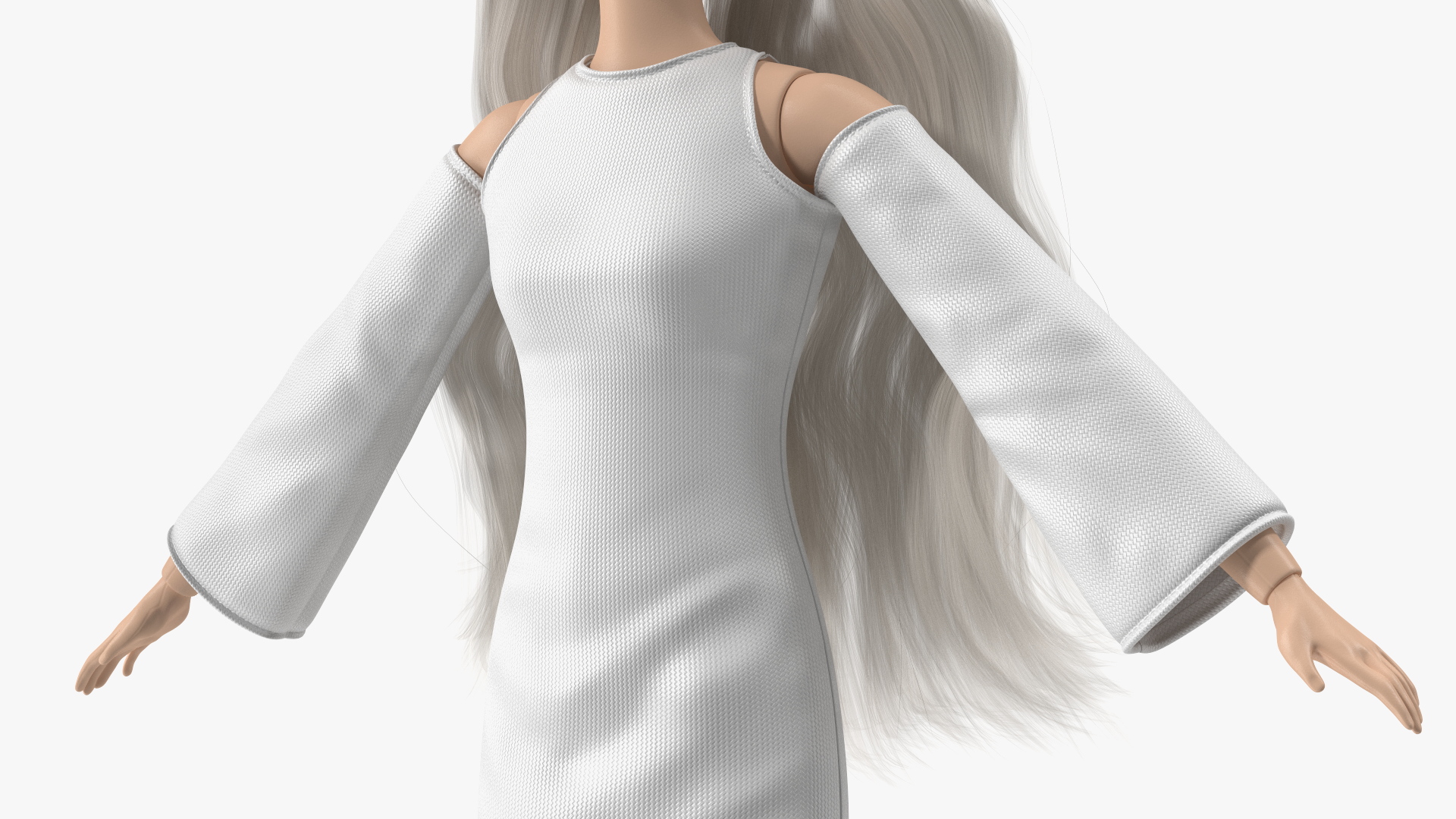 3D model Barbie Doll White Dress Rigged