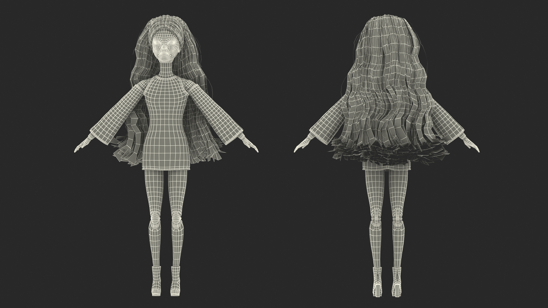 3D model Barbie Doll White Dress Rigged