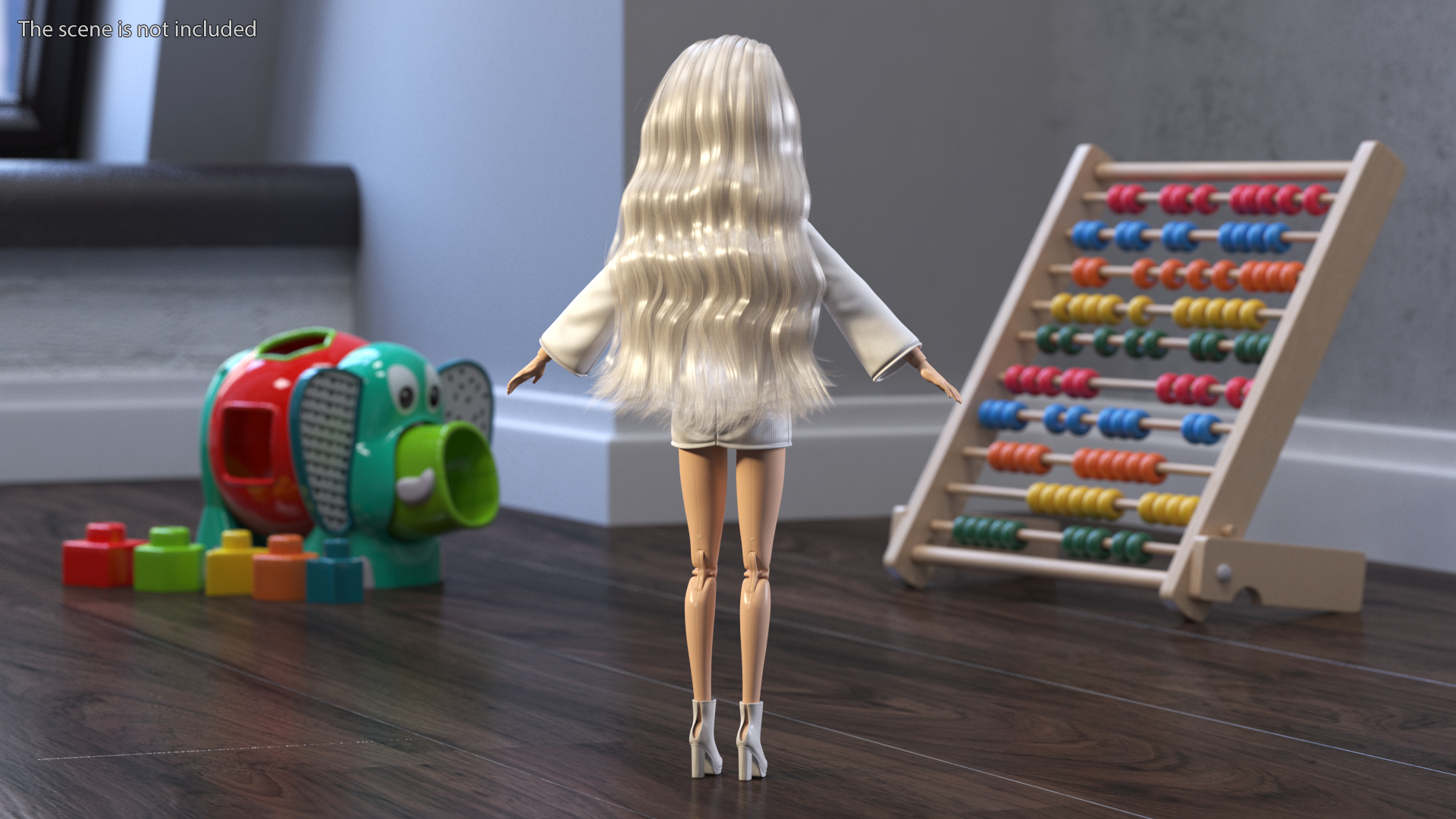 3D model Barbie Doll White Dress Rigged