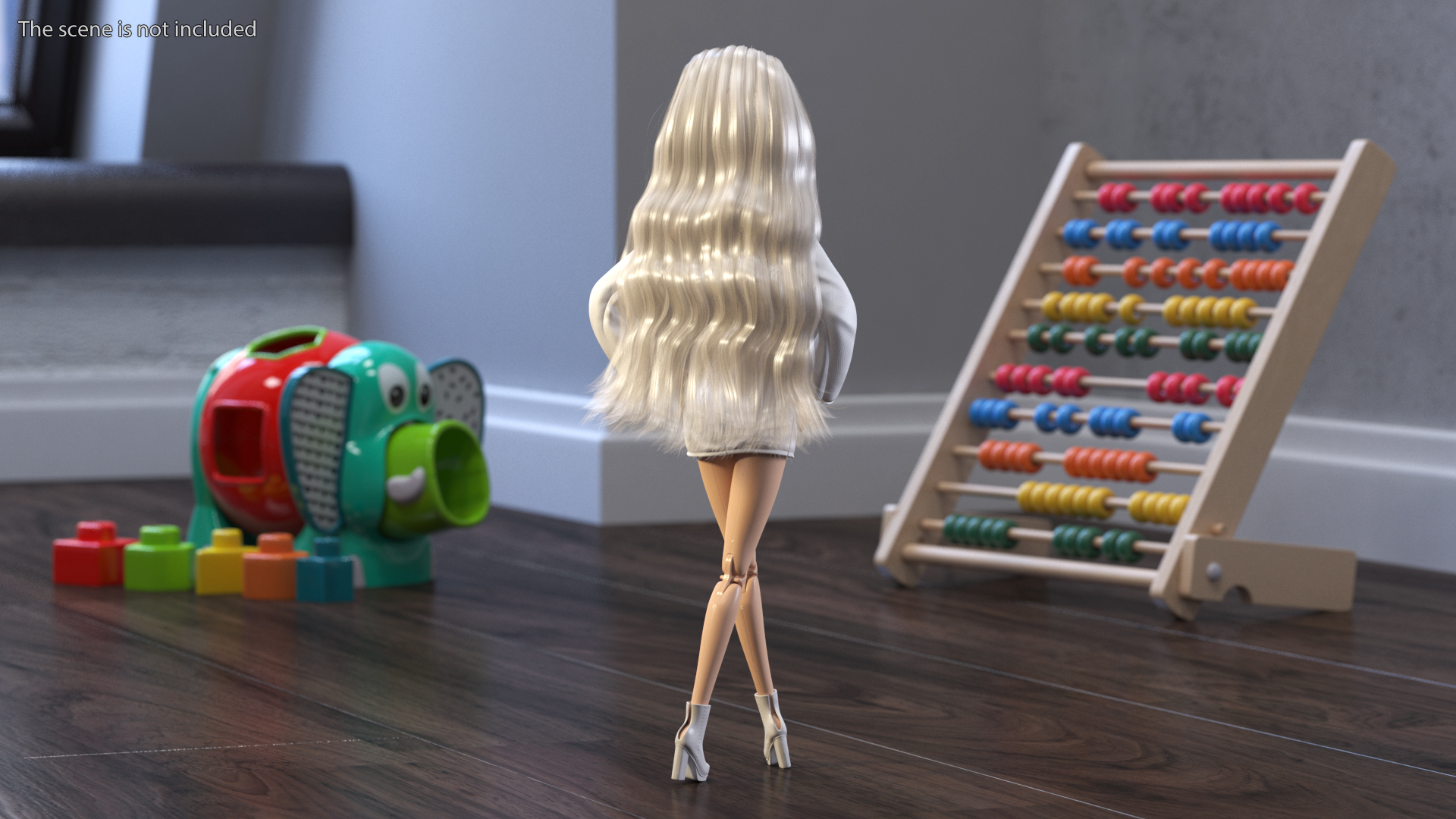 3D model Barbie Doll White Dress Rigged