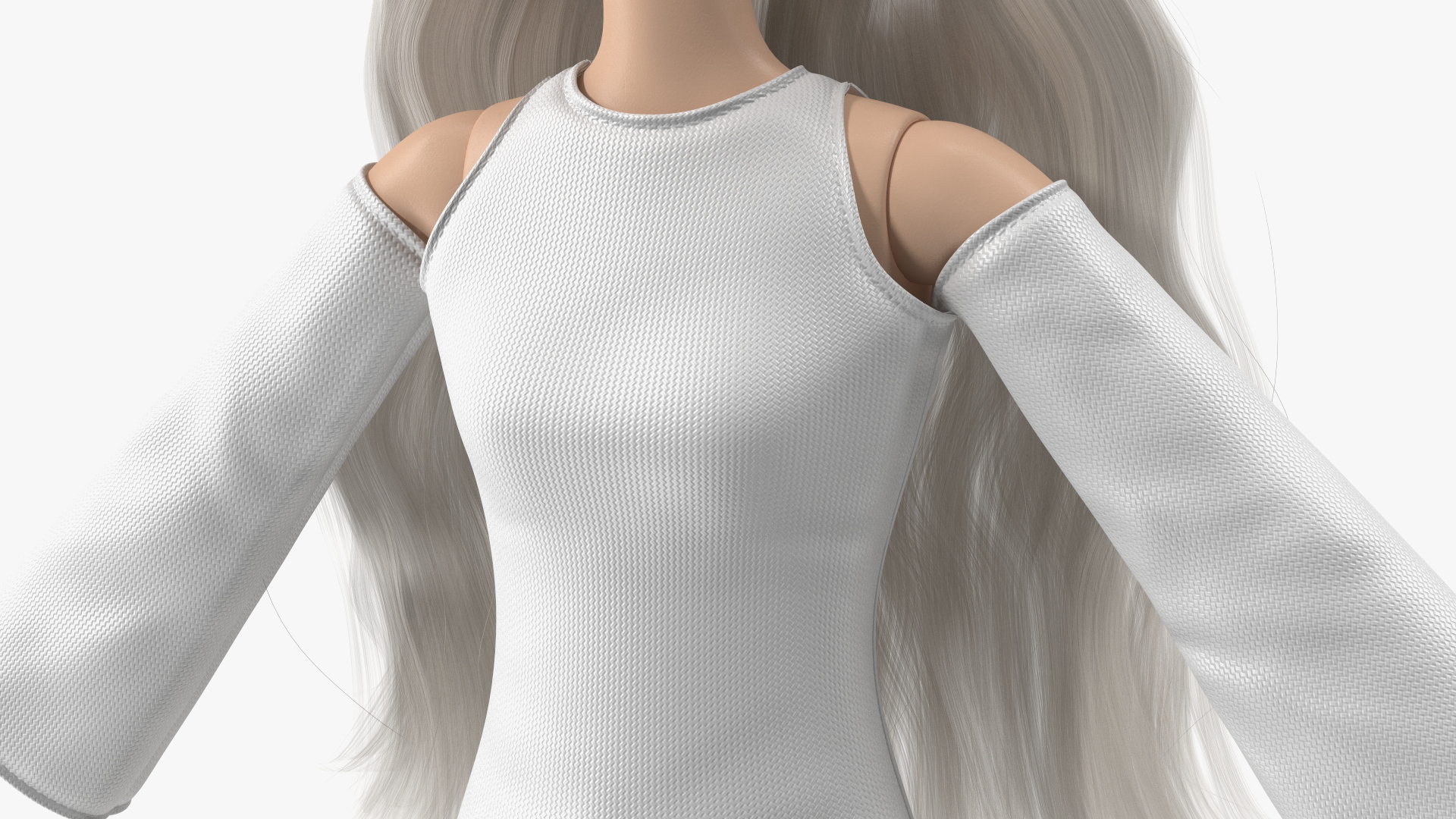 3D model Barbie Doll White Dress Rigged