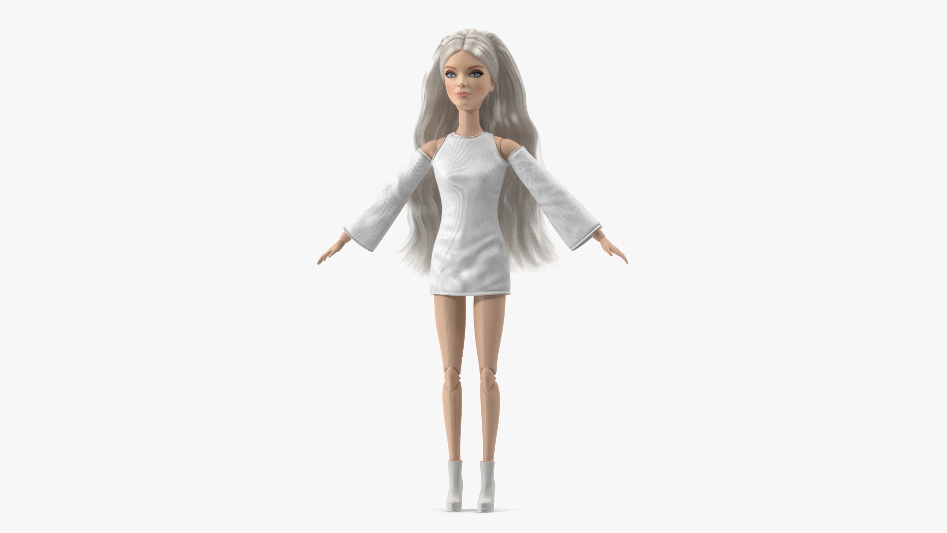 3D model Barbie Doll White Dress Rigged