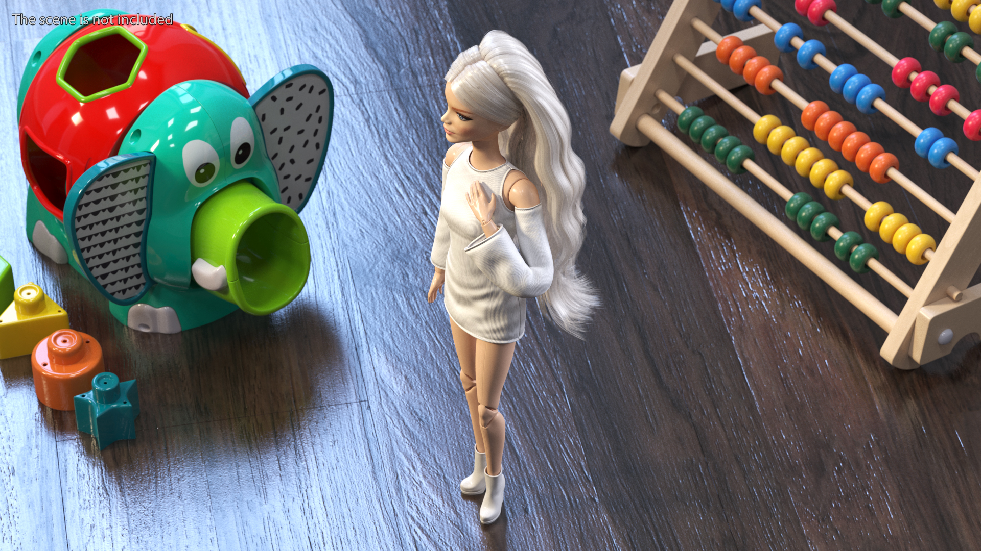 3D model Barbie Doll White Dress Rigged