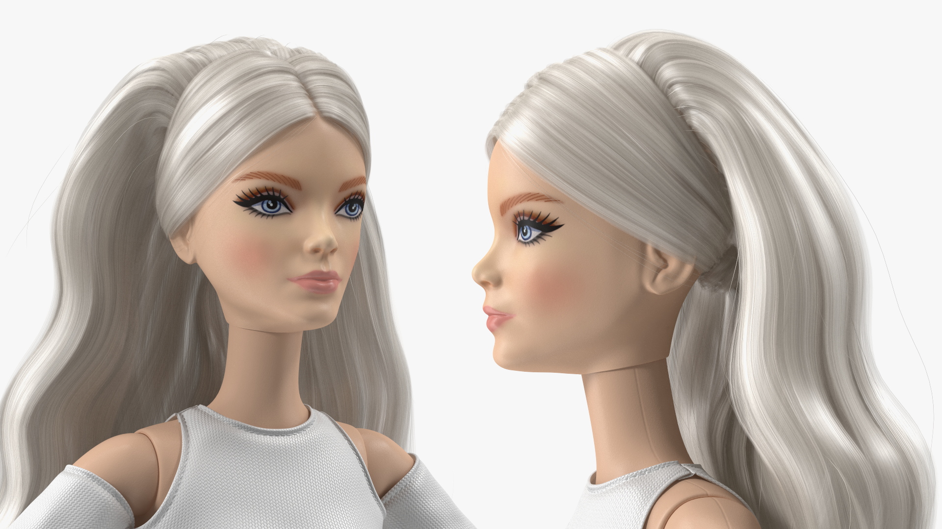 3D model Barbie Doll White Dress Rigged