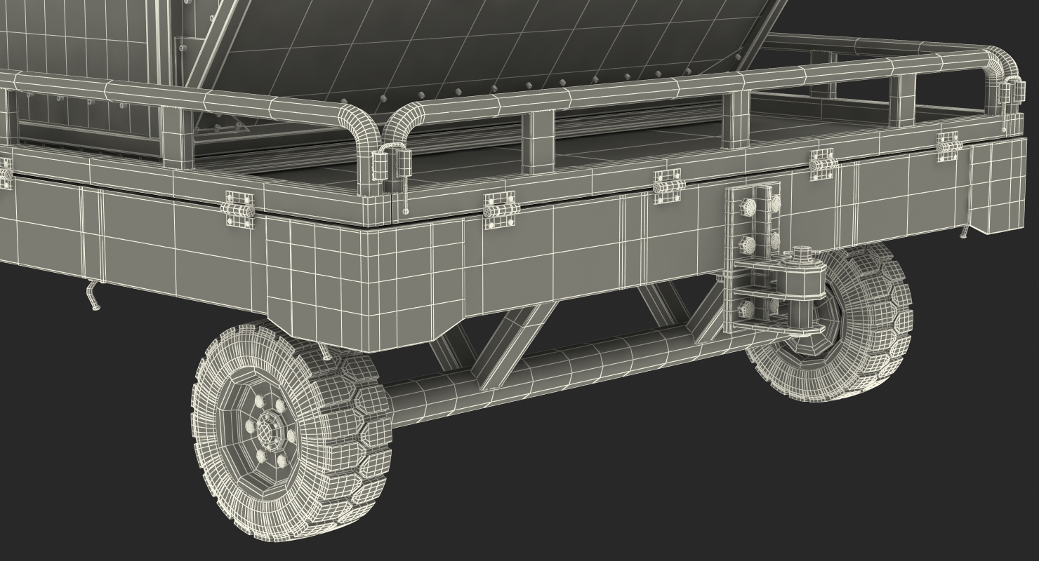 Airport Transport Trailer Low Bed Platform with Container 3D