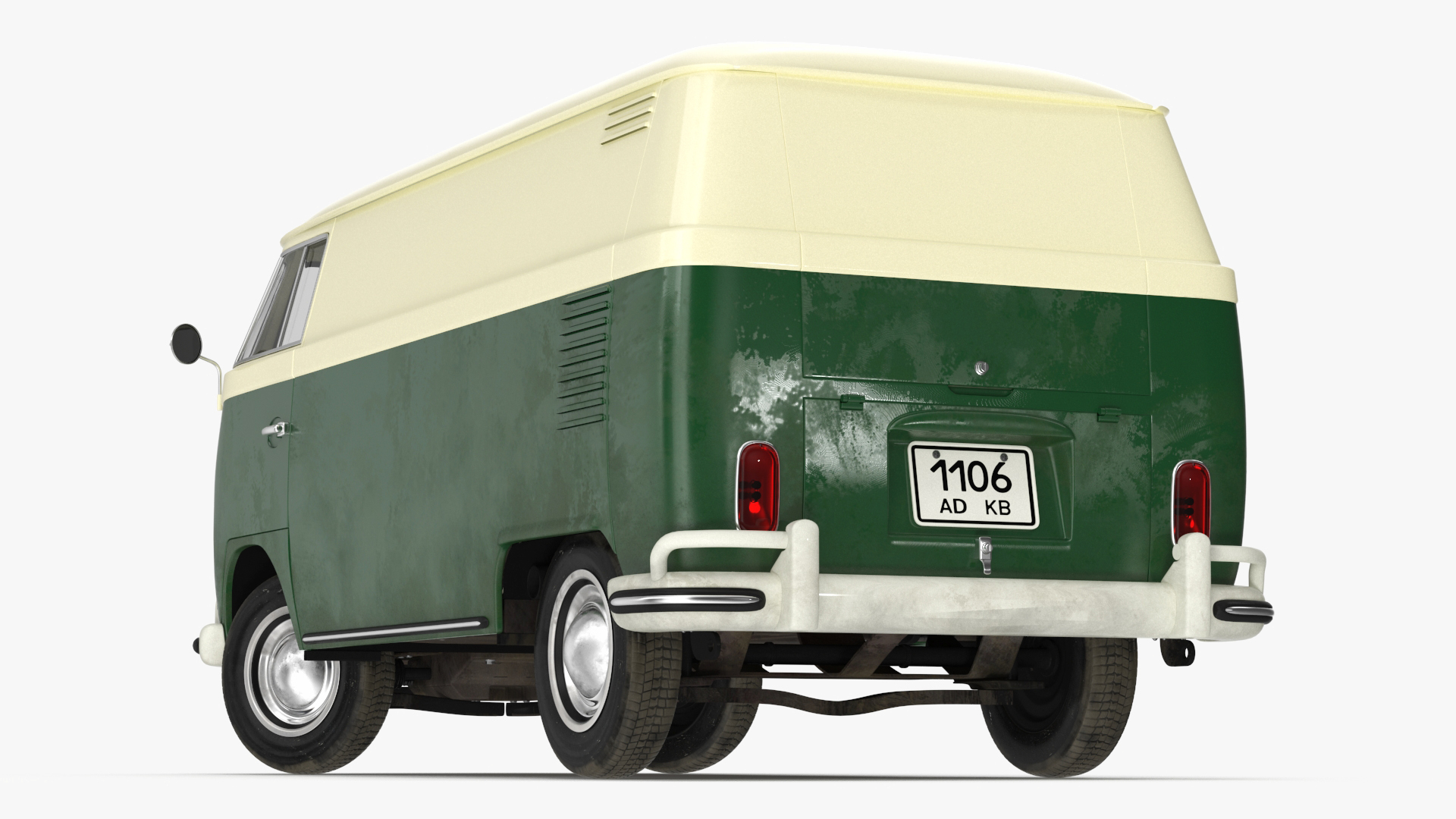 Vintage Volkswagen Bus with Side Door Rigged 3D model