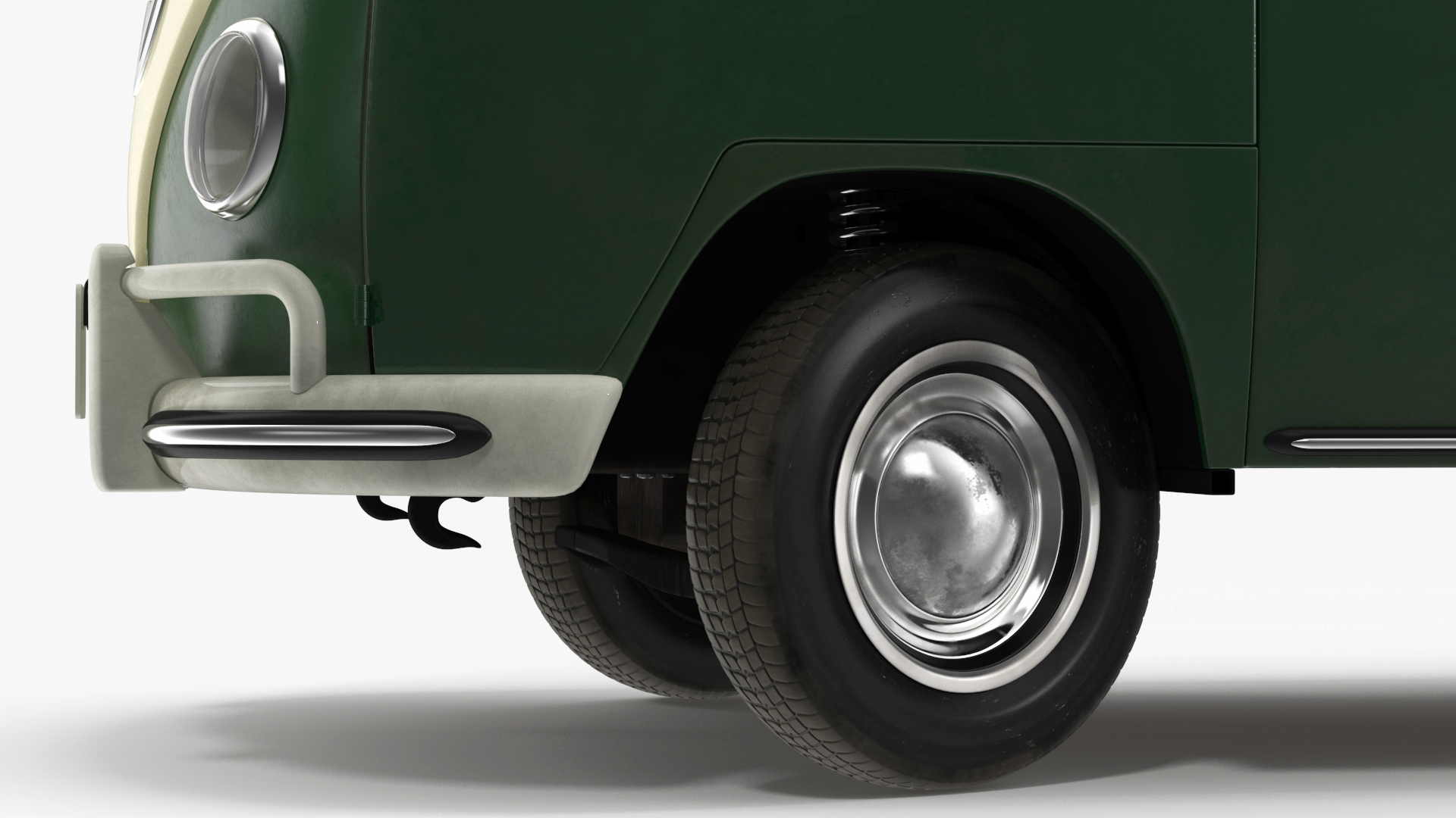 Vintage Volkswagen Bus with Side Door Rigged 3D model