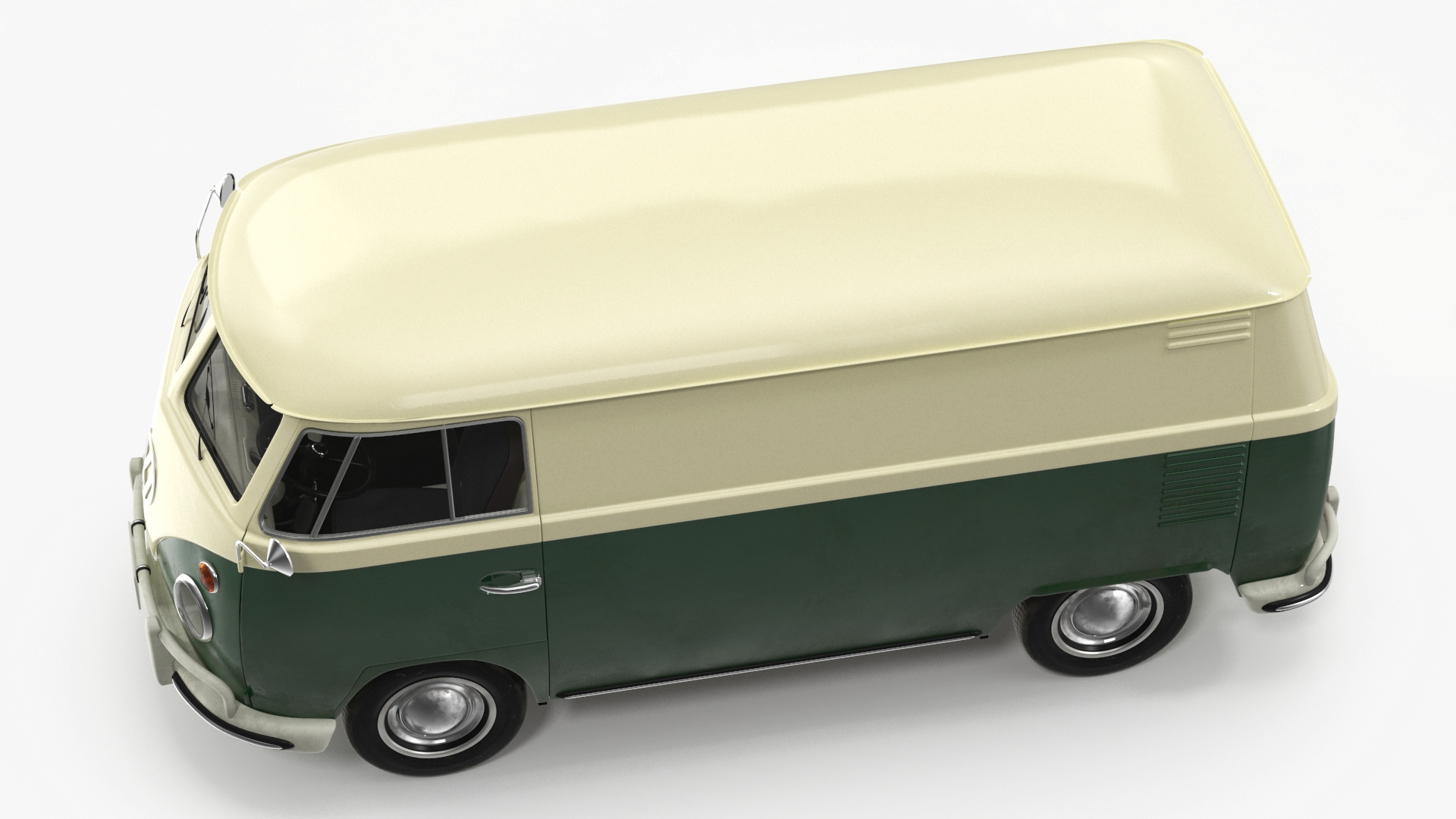 Vintage Volkswagen Bus with Side Door Rigged 3D model