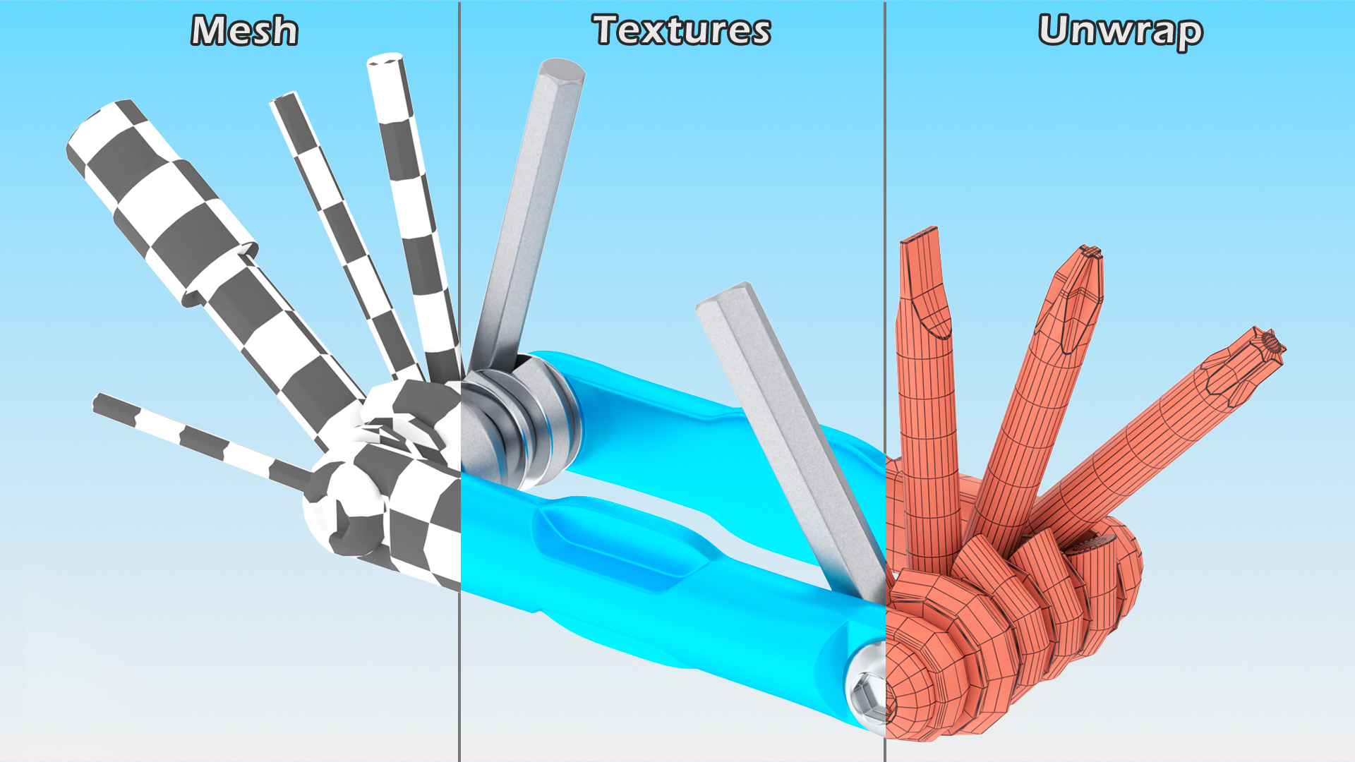3D Bike Hex Keys Multitool model