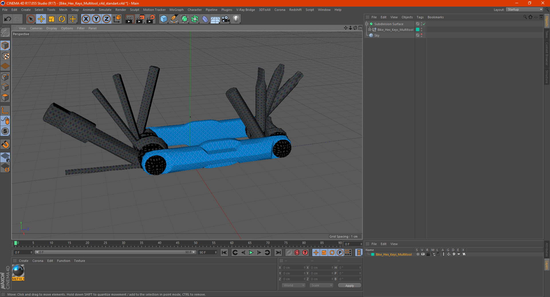 3D Bike Hex Keys Multitool model