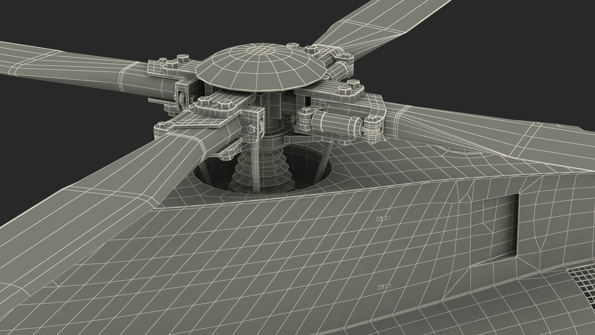 Multi-Purpose Helicopter Retractable Landing Gear 3D model