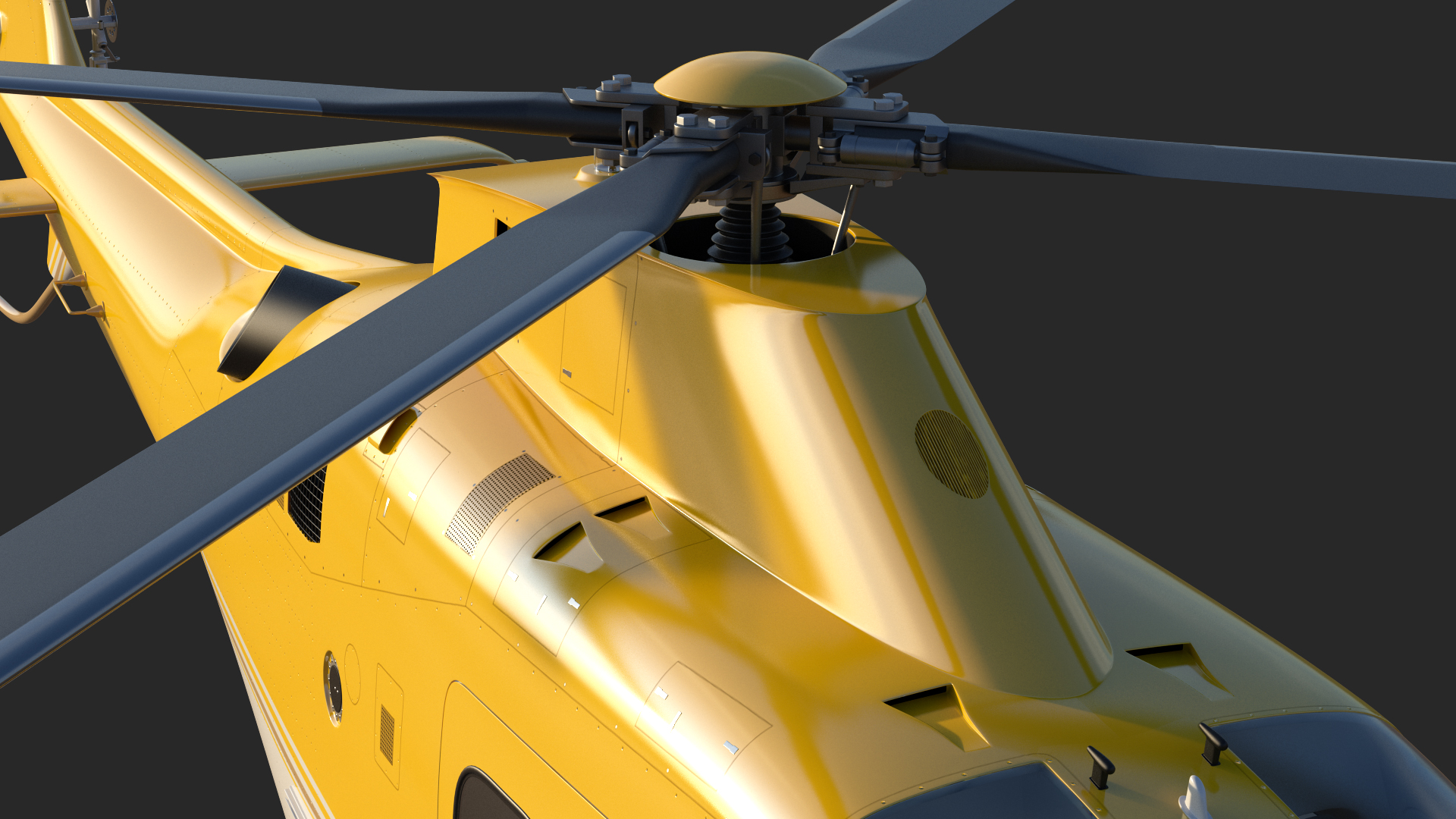 Multi-Purpose Helicopter Retractable Landing Gear 3D model