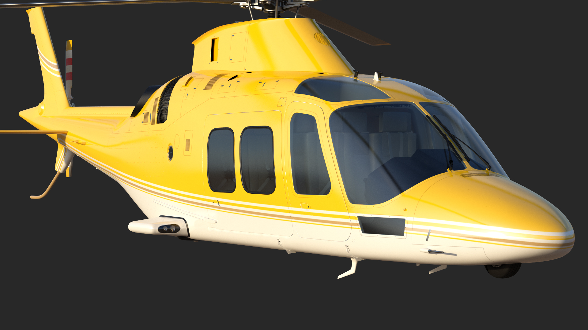 Multi-Purpose Helicopter Retractable Landing Gear 3D model