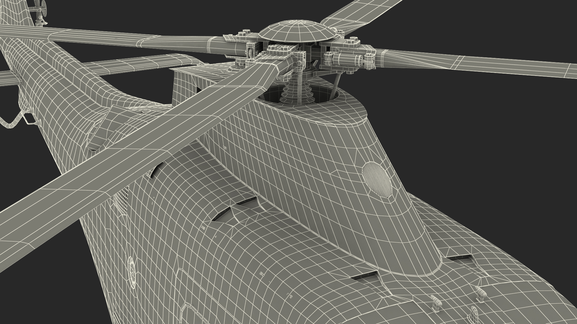 Multi-Purpose Helicopter Retractable Landing Gear 3D model