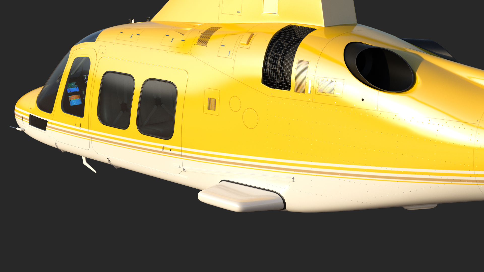Multi-Purpose Helicopter Retractable Landing Gear 3D model