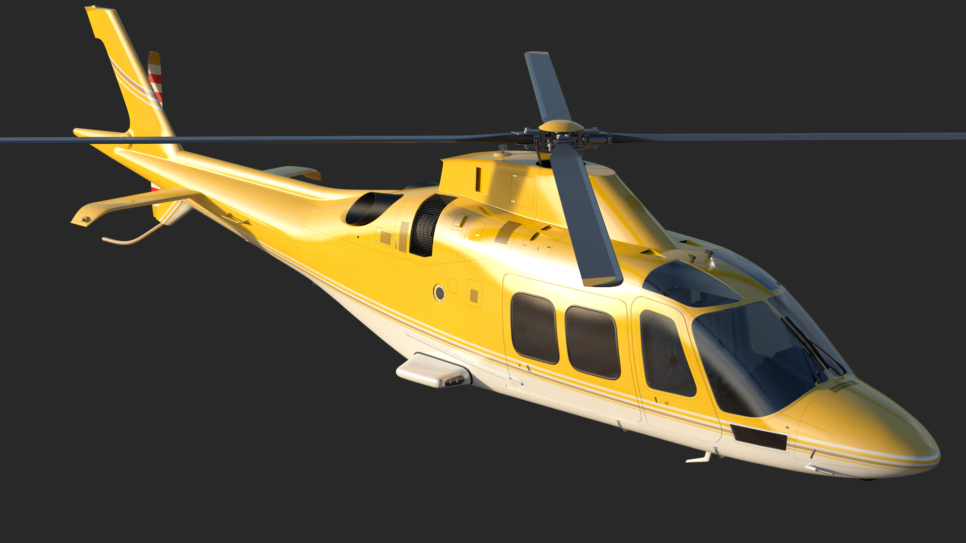 Multi-Purpose Helicopter Retractable Landing Gear 3D model
