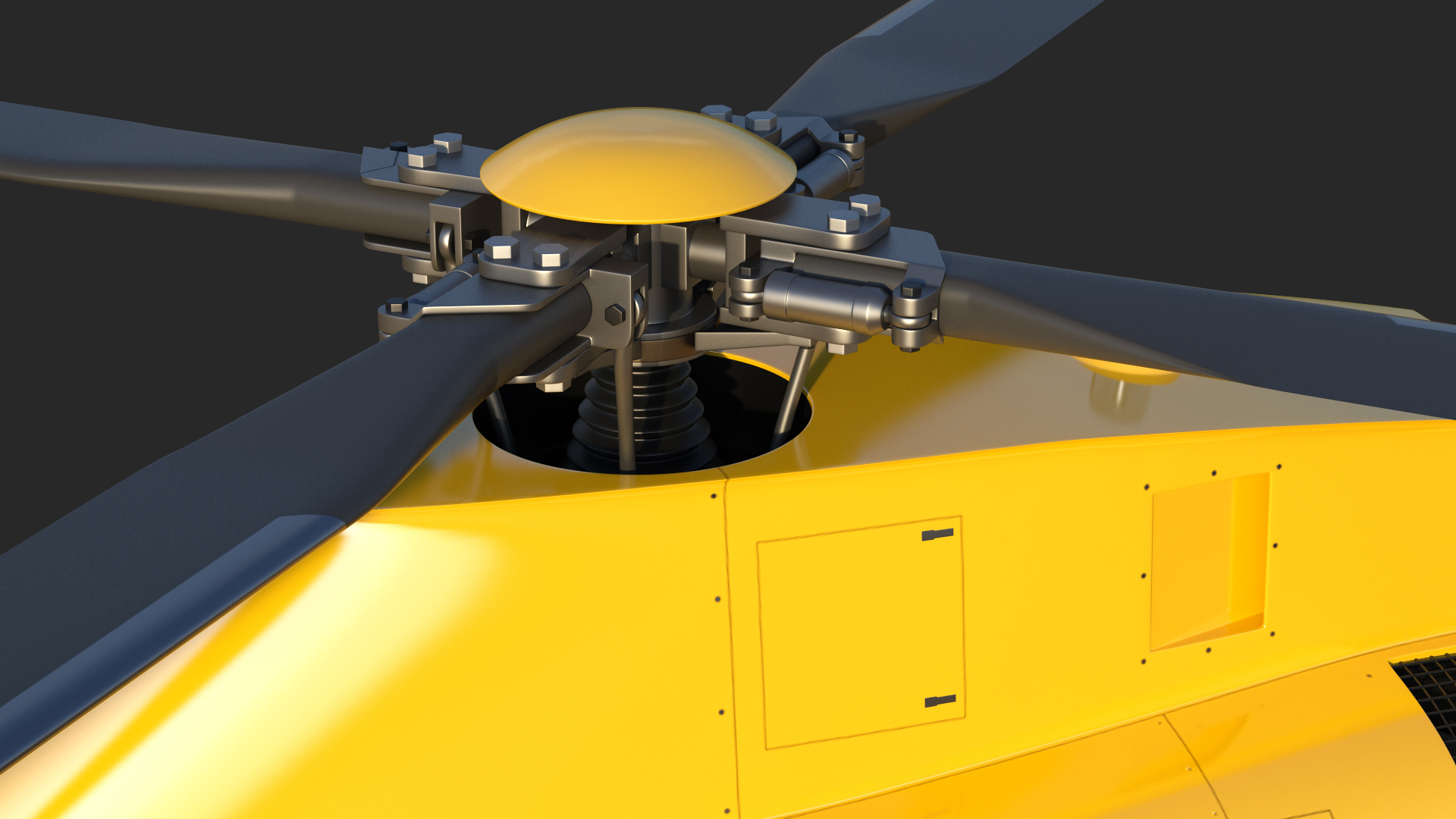 Multi-Purpose Helicopter Retractable Landing Gear 3D model