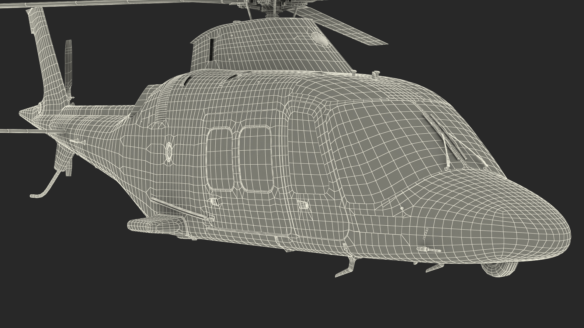 Multi-Purpose Helicopter Retractable Landing Gear 3D model