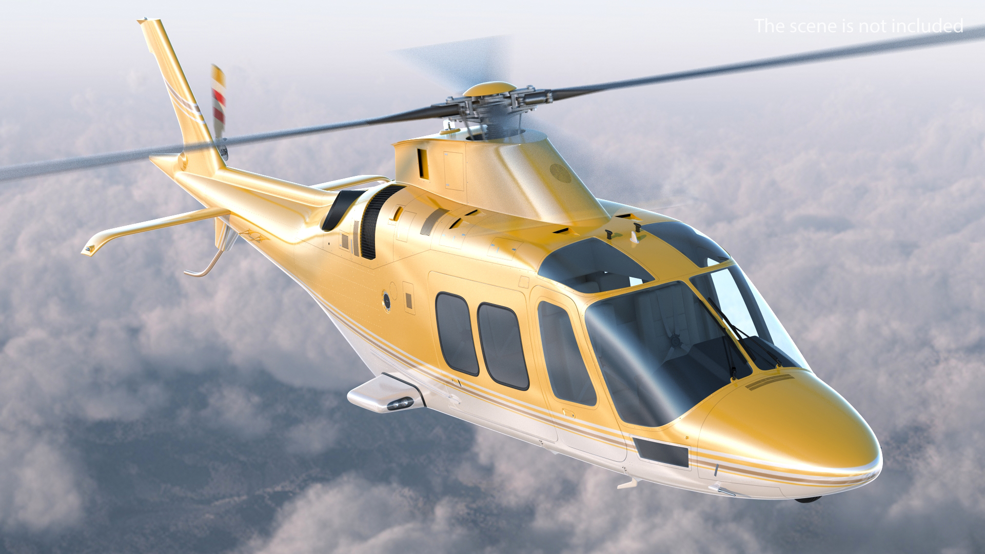 Multi-Purpose Helicopter Retractable Landing Gear 3D model
