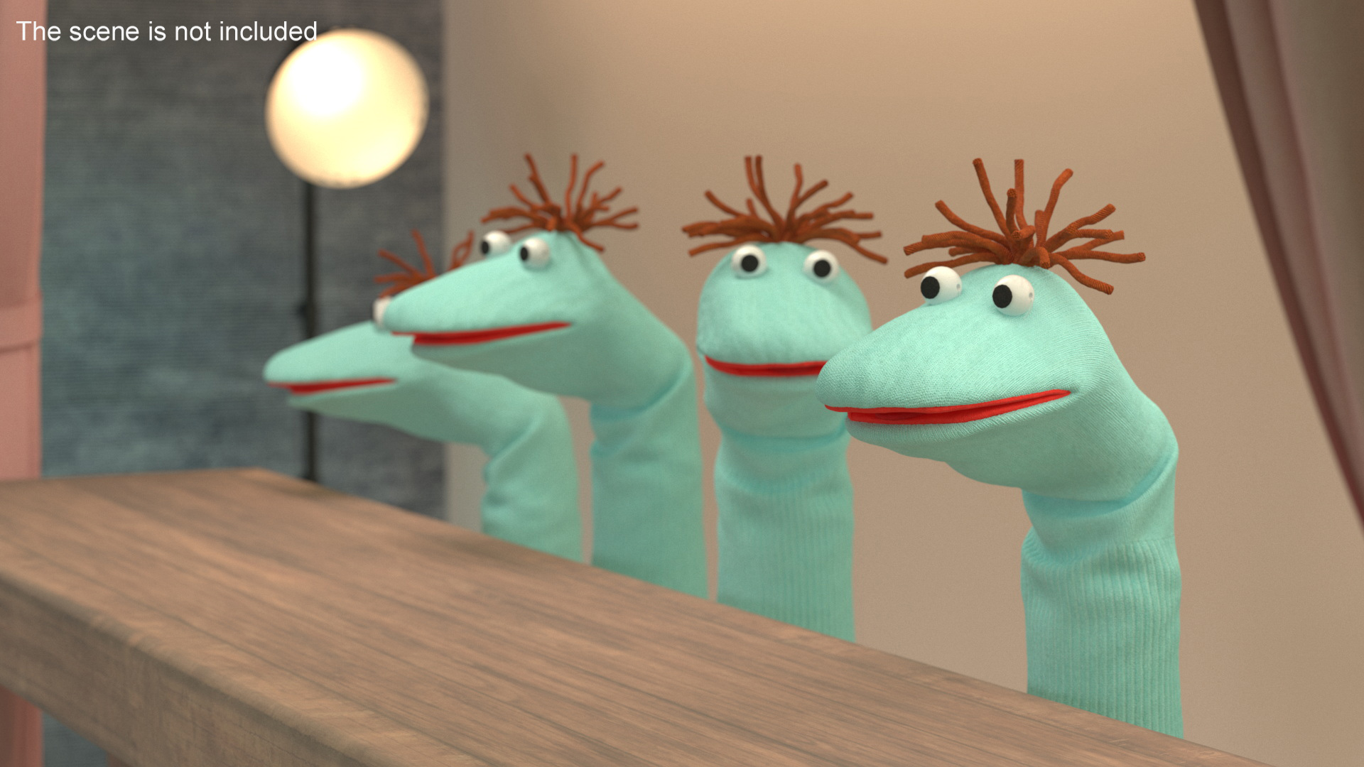 Sock Puppet with Googly Eyes Boy Blue 3D