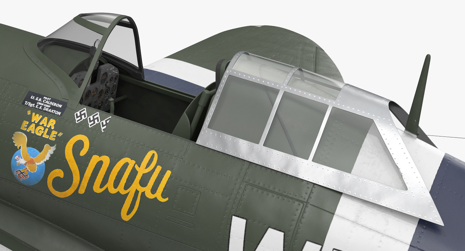 Fighter Aircraft Republic P 47 Thunderbolt US WWII Rigged 3D