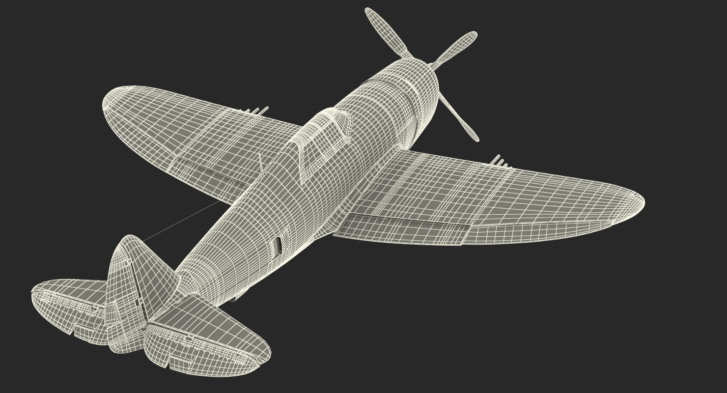 Fighter Aircraft Republic P 47 Thunderbolt US WWII Rigged 3D