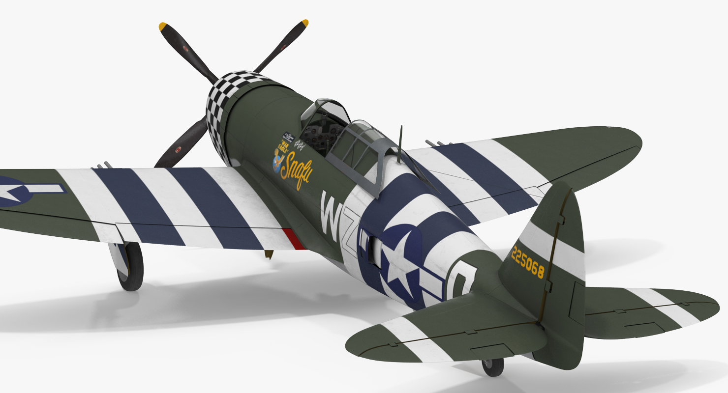 Fighter Aircraft Republic P 47 Thunderbolt US WWII Rigged 3D