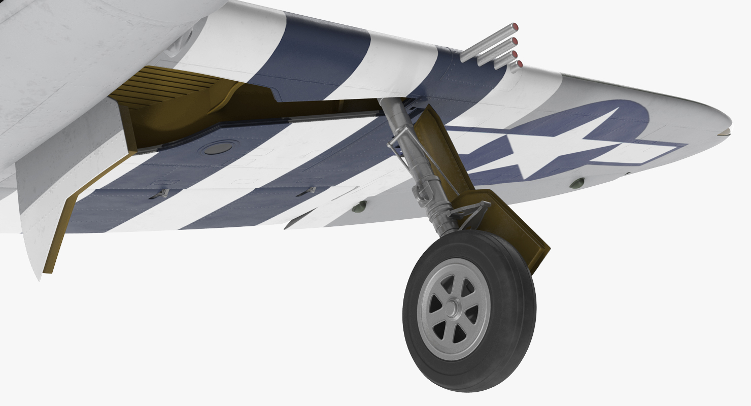 Fighter Aircraft Republic P 47 Thunderbolt US WWII Rigged 3D