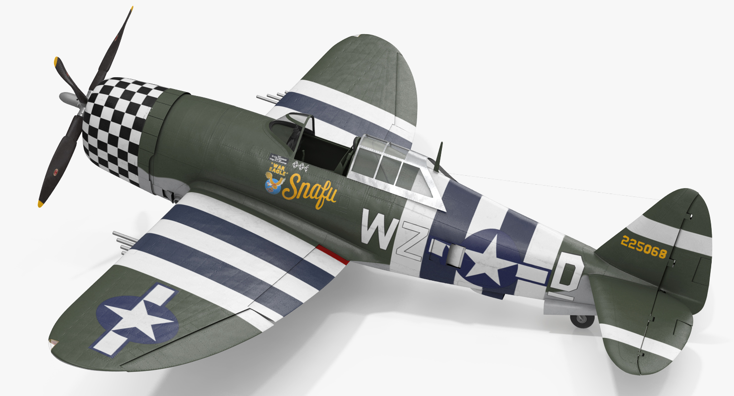 Fighter Aircraft Republic P 47 Thunderbolt US WWII Rigged 3D