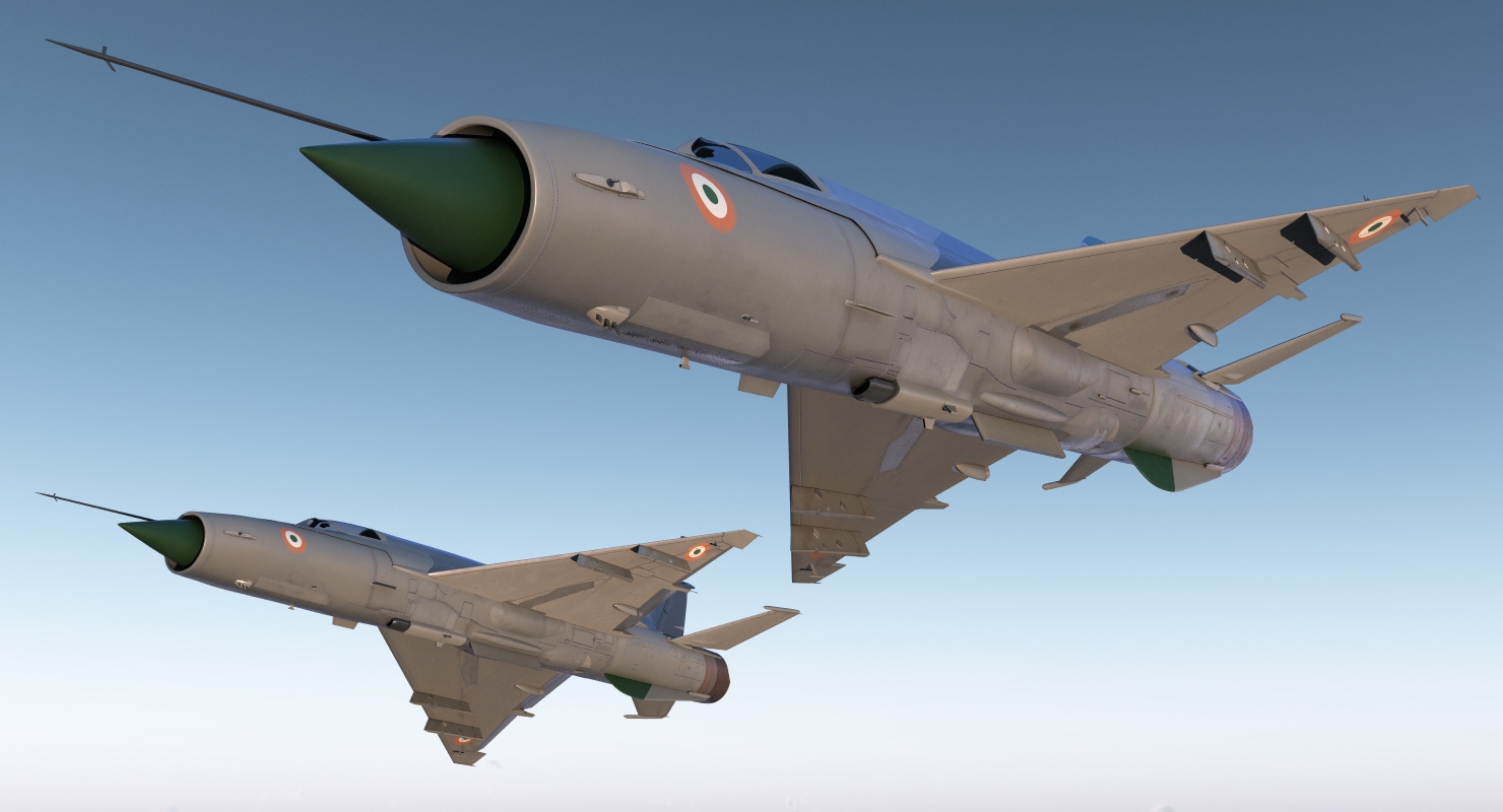 3D model MiG 21 Bison Indian Air Force IAF Rigged