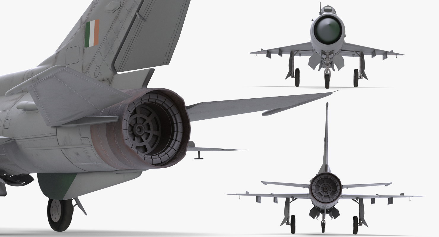 3D model MiG 21 Bison Indian Air Force IAF Rigged