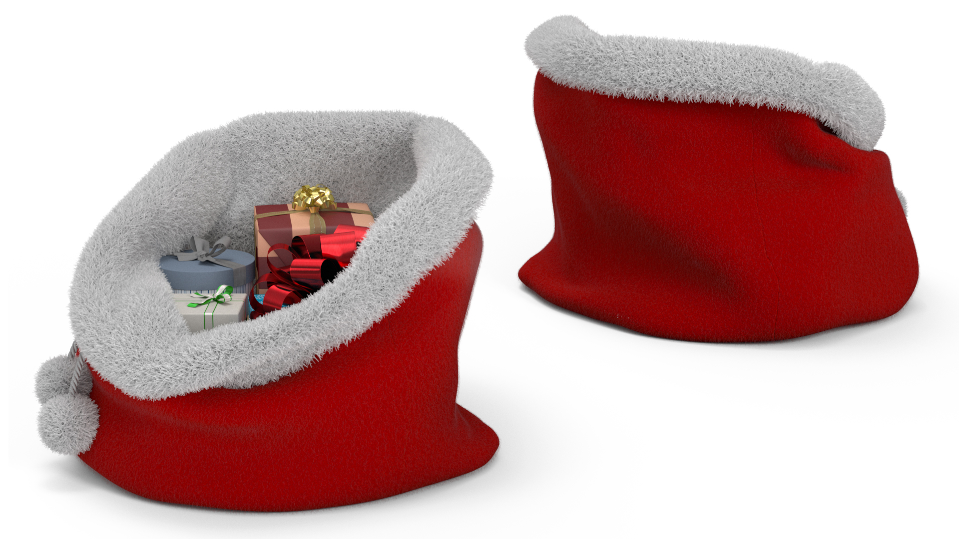 Santa Bag of Gifts Fur 3D