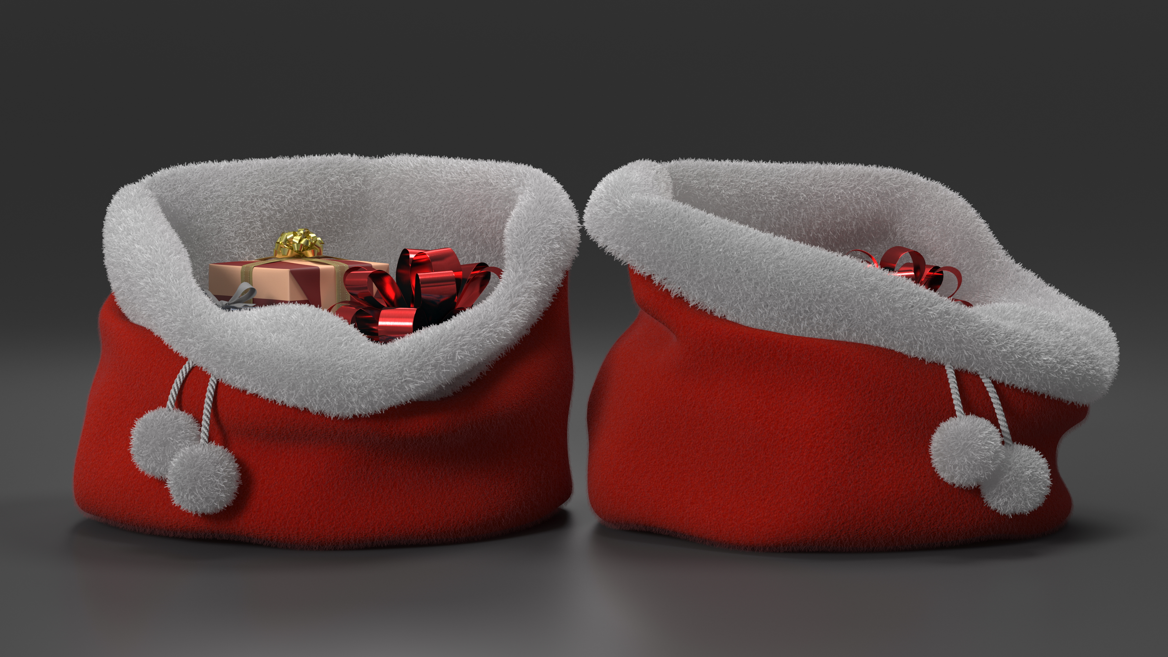 Santa Bag of Gifts Fur 3D
