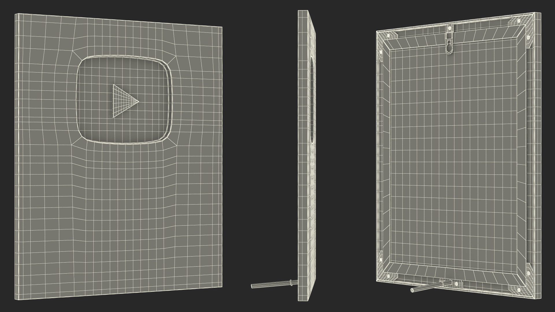 3D Silver Youtube Plaque
